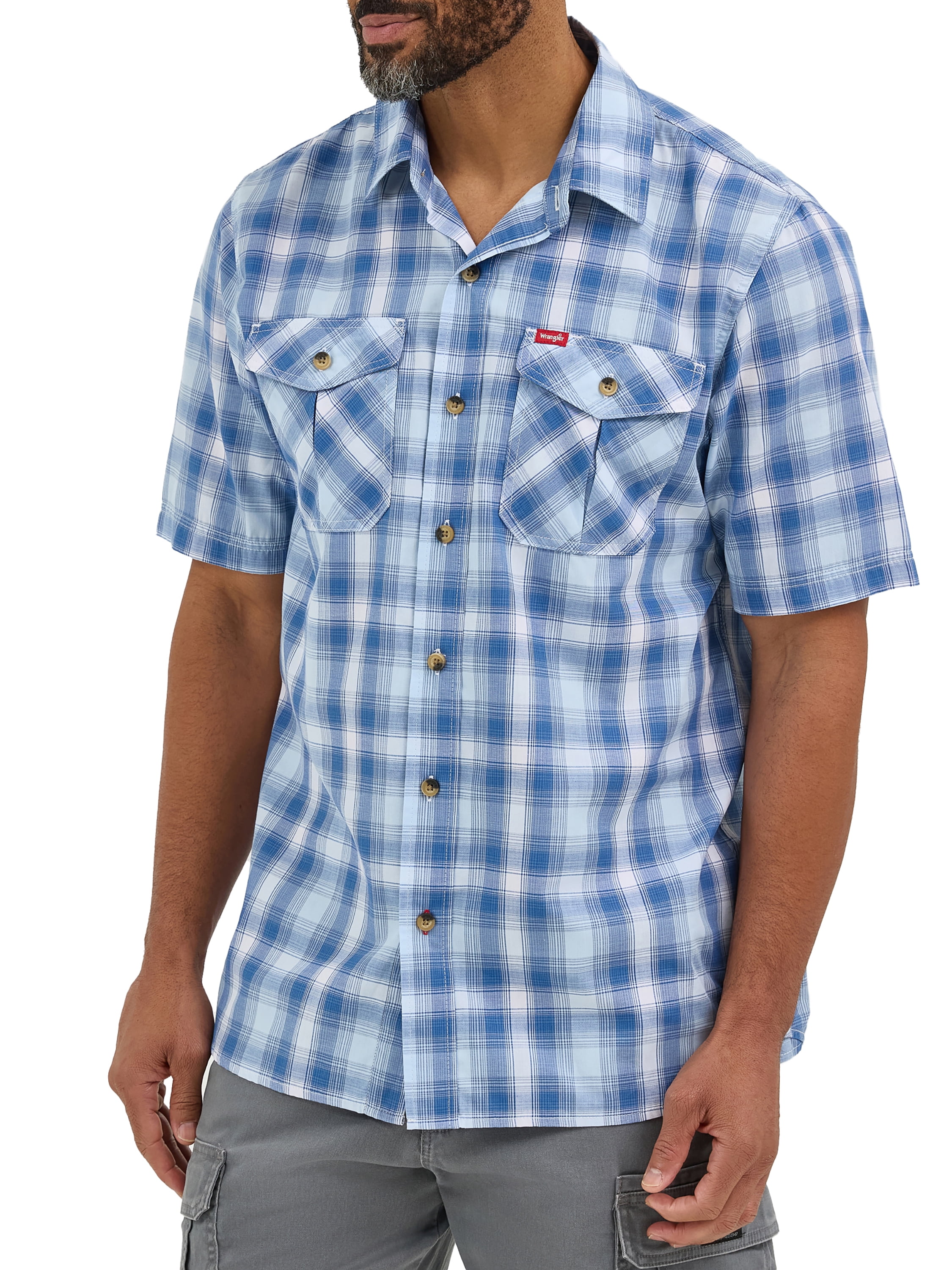 Wrangler® Men's Relaxed Stretch Poplin Shirt