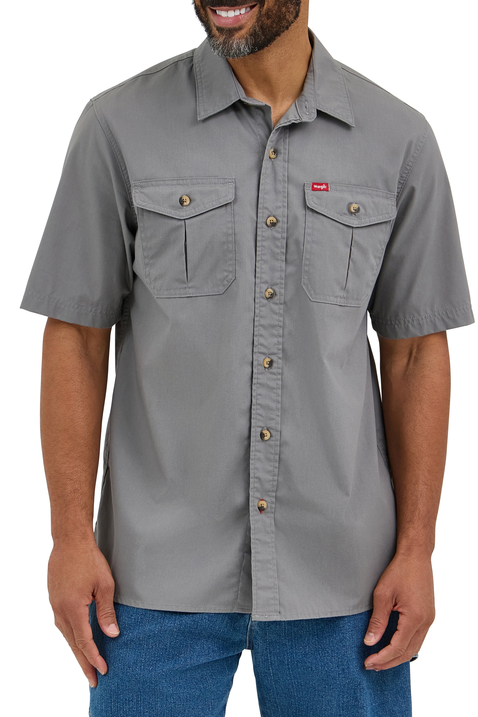 Wrangler® Men's Relaxed Stretch Short Sleeve Shirt, Sizes S-5XL