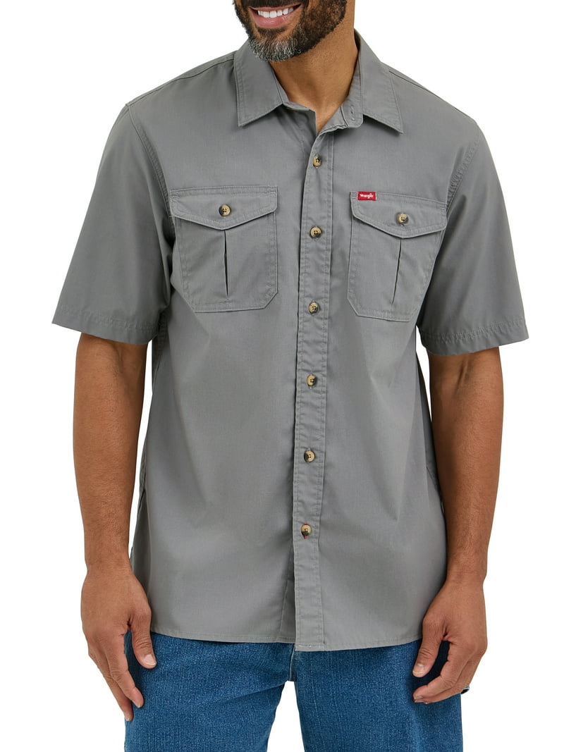 Wrangler Men's Relaxed Stretch Poplin Shirt, Sizes S-5XL