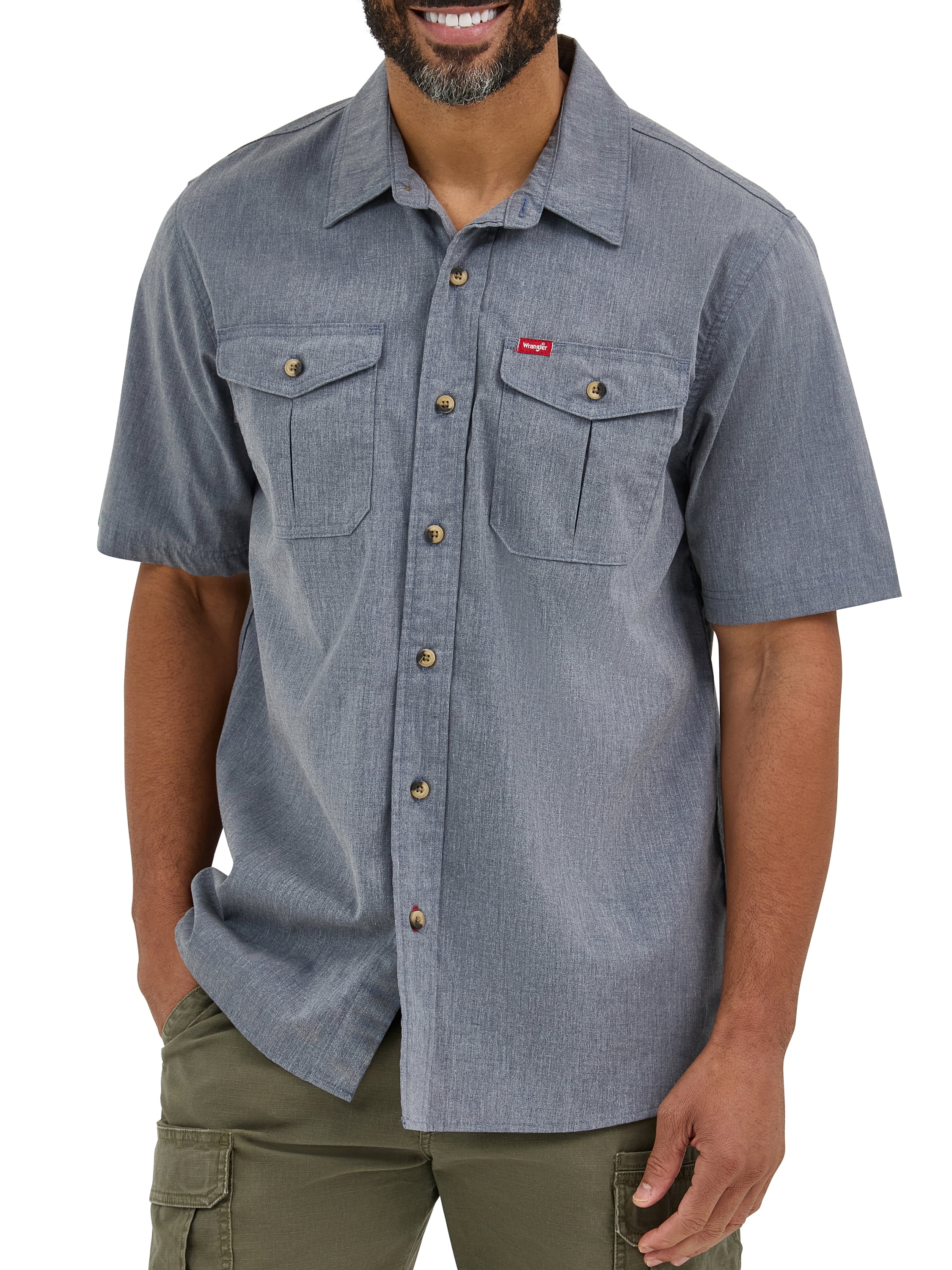 Wrangler® Men's Relaxed Stretch Short Sleeve Shirt, Sizes S-5XL