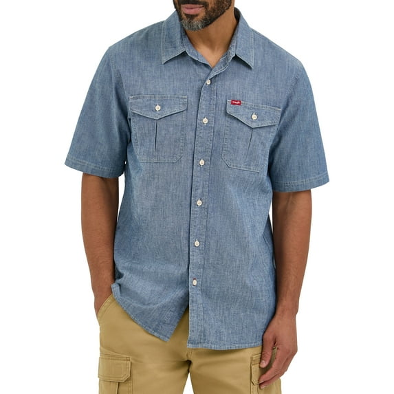 Wrangler® Men's Relaxed Stretch Short Sleeve Shirt, Sizes S-5XL