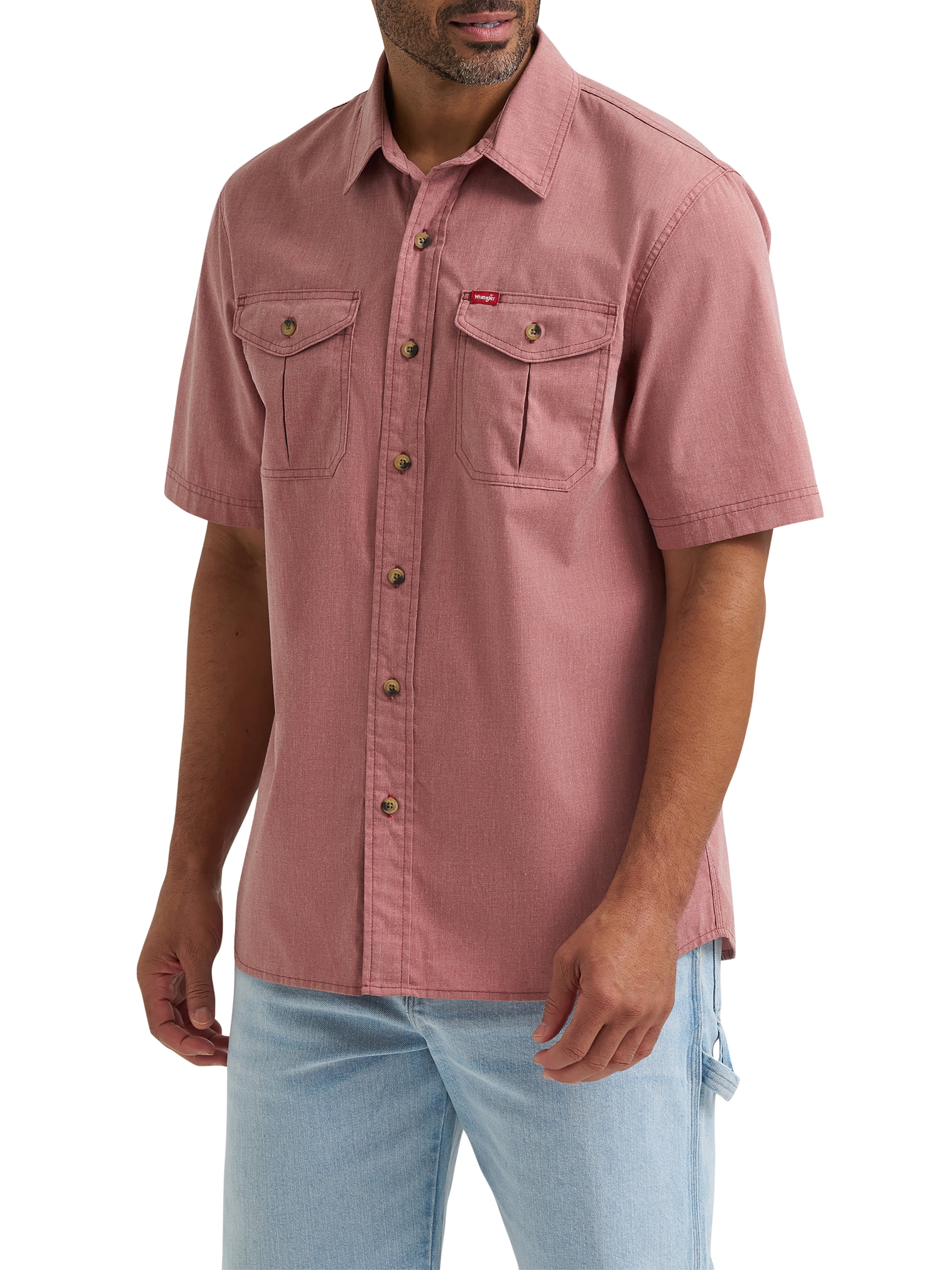 Wrangler® Men's Relaxed Stretch Short Sleeve Shirt, Sizes S-5XL