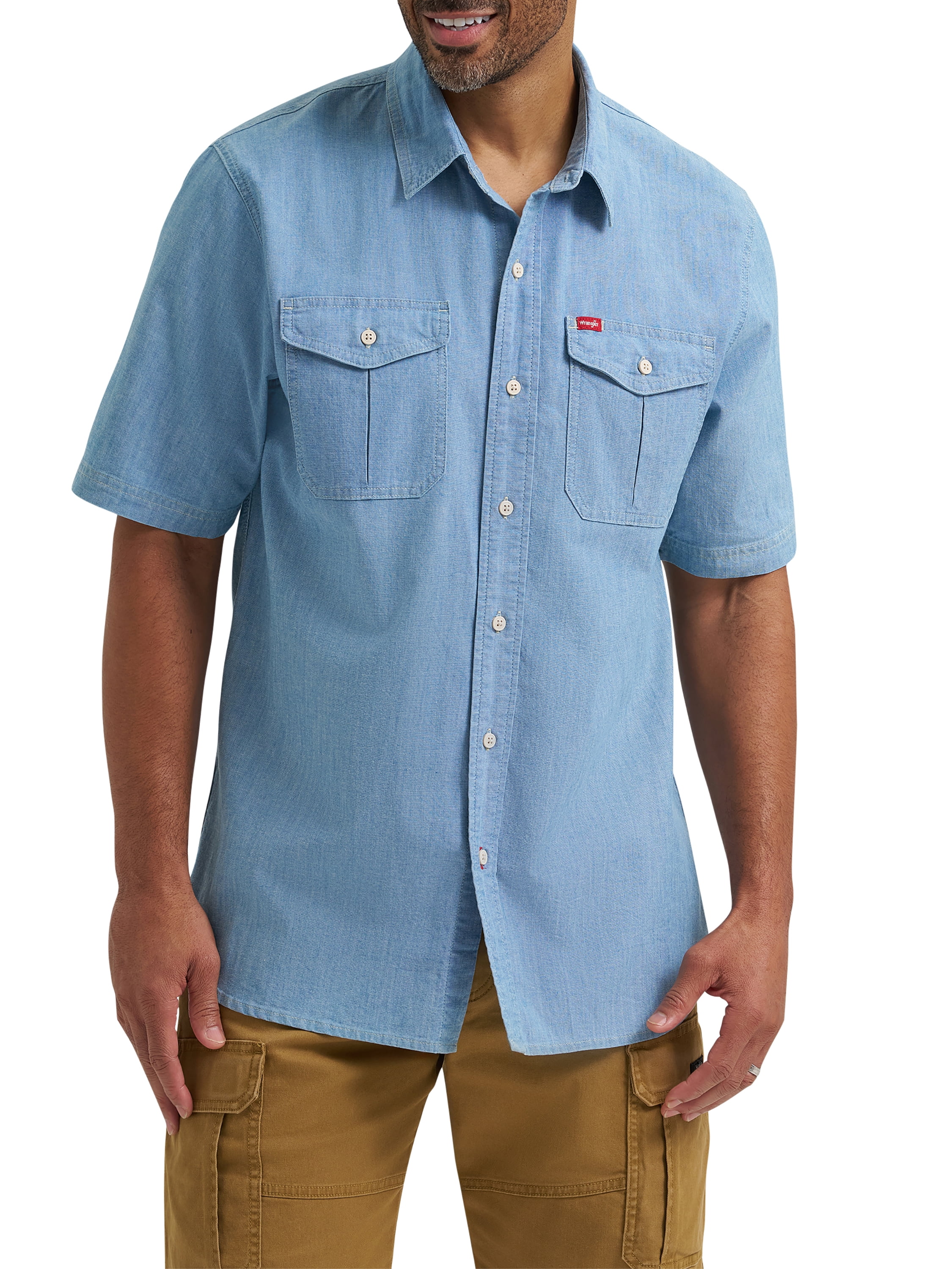 Wrangler® Men's Relaxed Stretch Short Sleeve Shirt, Sizes S-5XL