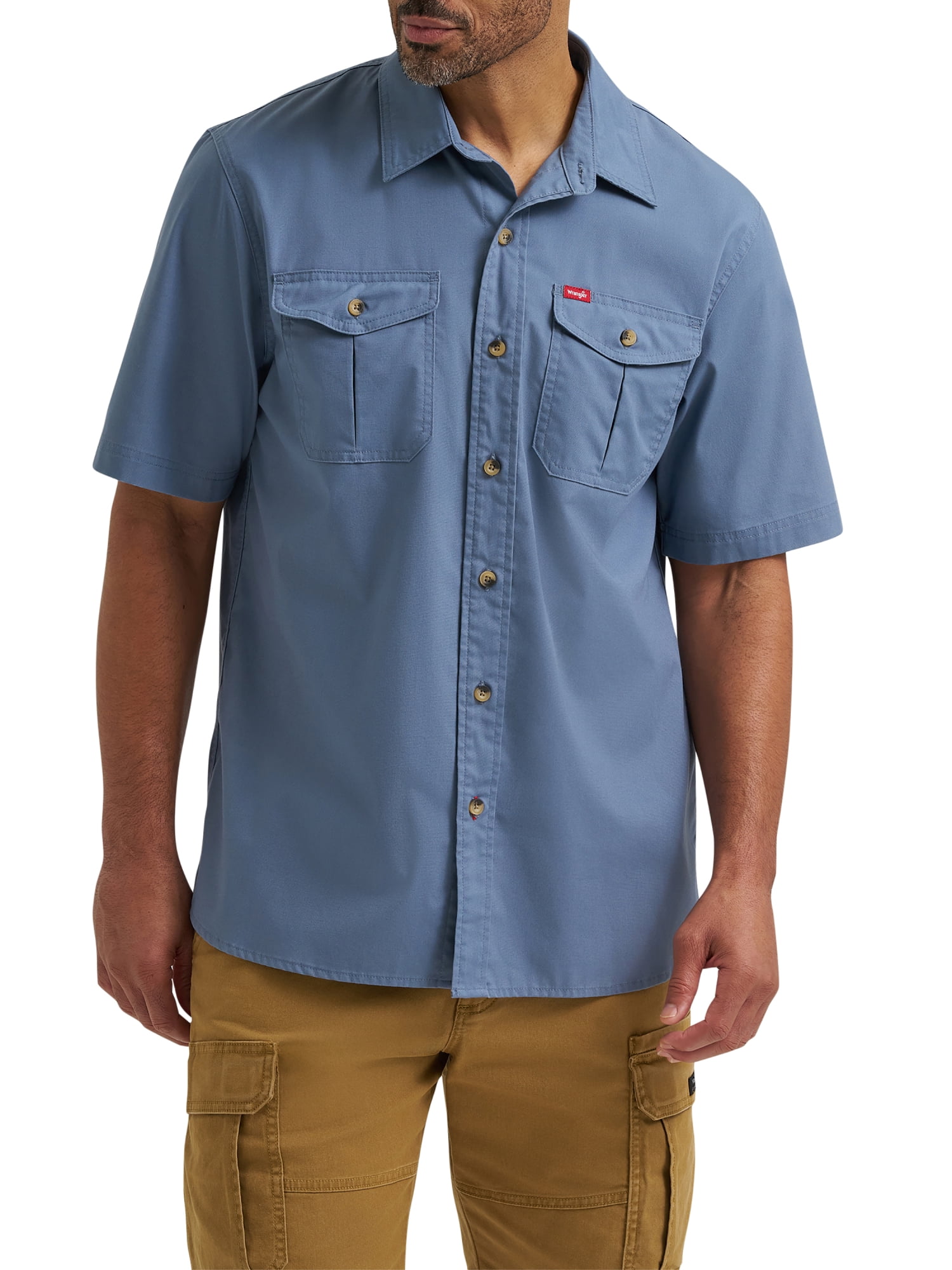 Wrangler® Men's Relaxed Stretch Short Sleeve Shirt, Sizes S-5XL