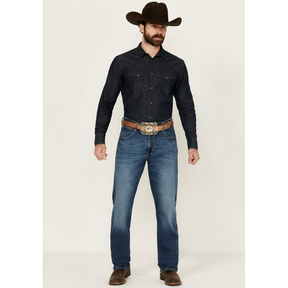 Wrangler Men's Retro Blakelee Medium Wash Slim Straight Stretch Denim Jeans - 112346897 36W x 34L US