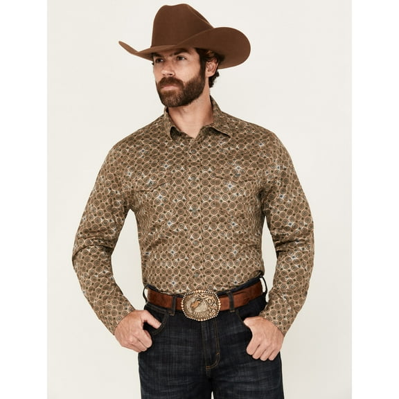 Wrangler Men's Retro Medallion Print Long Sleeve Snap Western Shirt - 112352875 Medium
