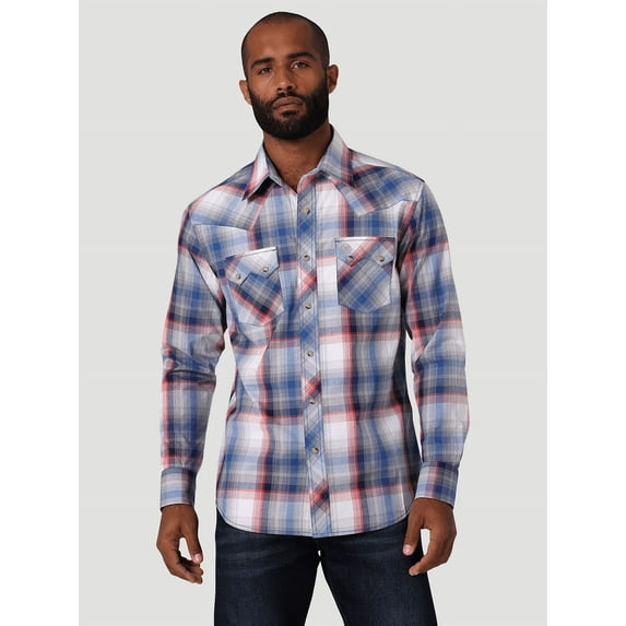 Wrangler® Men's Retro Multi Colored Plaid Button Down Shirt 2330420