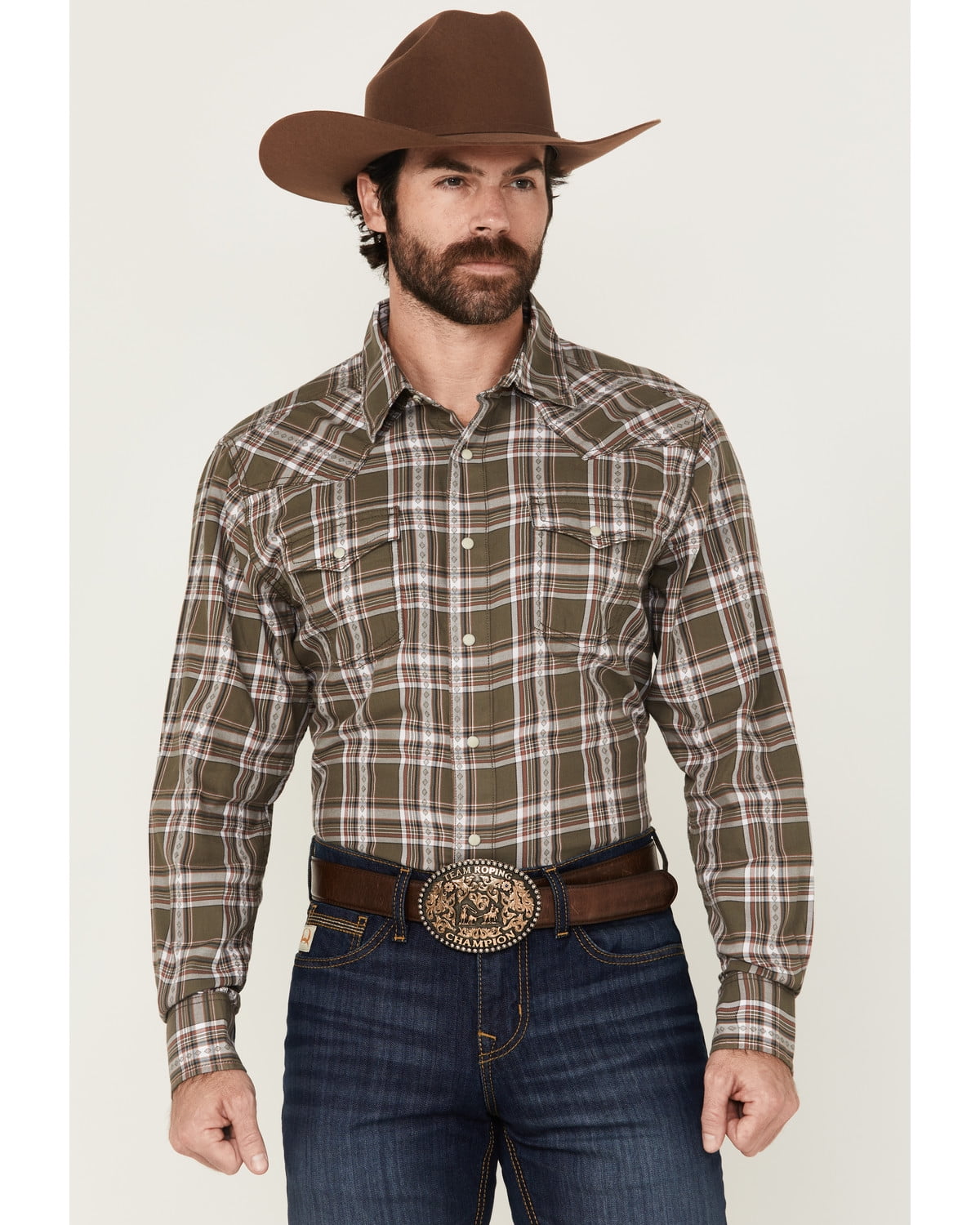Men's Wrangler® Logo Long Sleeve Western Snap Shirt In Purple – Los Vaqueros Western Wear