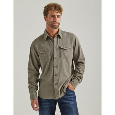 Wrangler Men's Retro Premium Grey Button Down Shirt 112338152