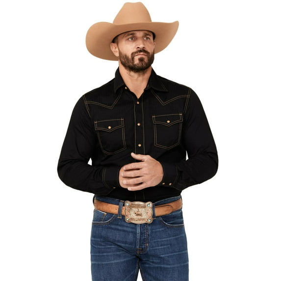 Wrangler Men's Retro Premium Solid Long Sleeve Western Shirt - 10MVR532X Medium