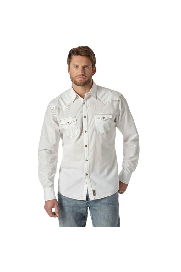 Men's Retro Premium White Snap Shirt MVR531W