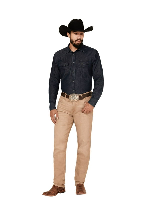 Mens Retro Slim Saddle Straight Jean