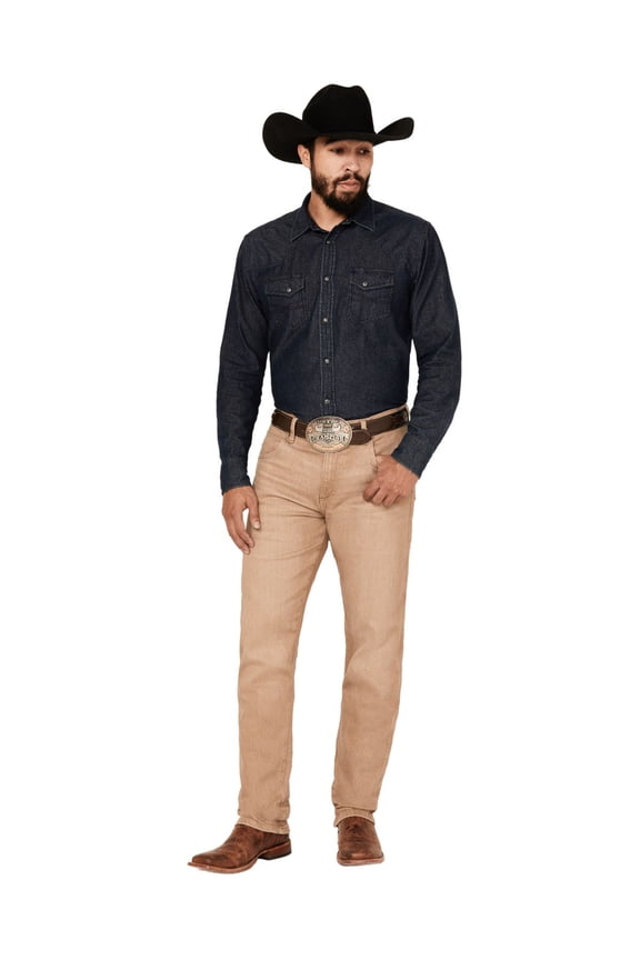 Mens Retro Slim Saddle Straight Jean