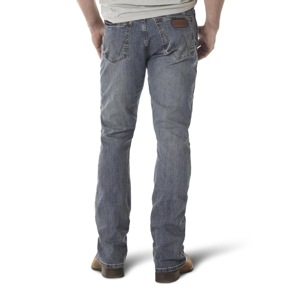 Men's Wrangler Retro Slim Fit Light Blue Jeans – 77MWZWO (100% Cotton, Bootcut) - View #4