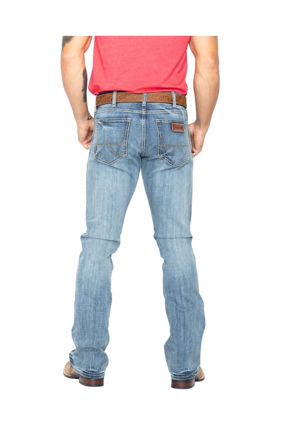Men's Retro Men'S Slim Fit Bootcut Jeans Blue 34W x 30L  US