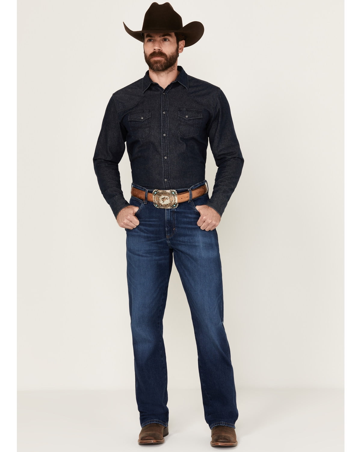 Vaqueros Wrangler De Corte Recto, Estilo Retro, Ajustados, Para Hombre Tallas Grandes Y Altas Color Negro 34 Ancho X 38 Largo~p123441052