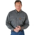 thumbnail image 1 of Wrangler Men's Riggs Fr Long Sleeve Button Down Work Shirt Grey  Tall, 1 of 1