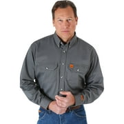 Wrangler Mens Riggs Men'S Fr Long Sleeve Button Down Work Shirt - 10FR3W5GY-TLL Tall