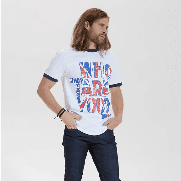 Wrangler Men's Short-Sleeve Rock n Roll "Who Are You" T-Shirt (White, 2XL, XXL)