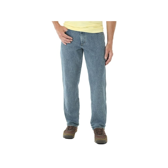 Wrangler Men's Rugged Wear Relaxed Jeans Gray Indigo 36X32