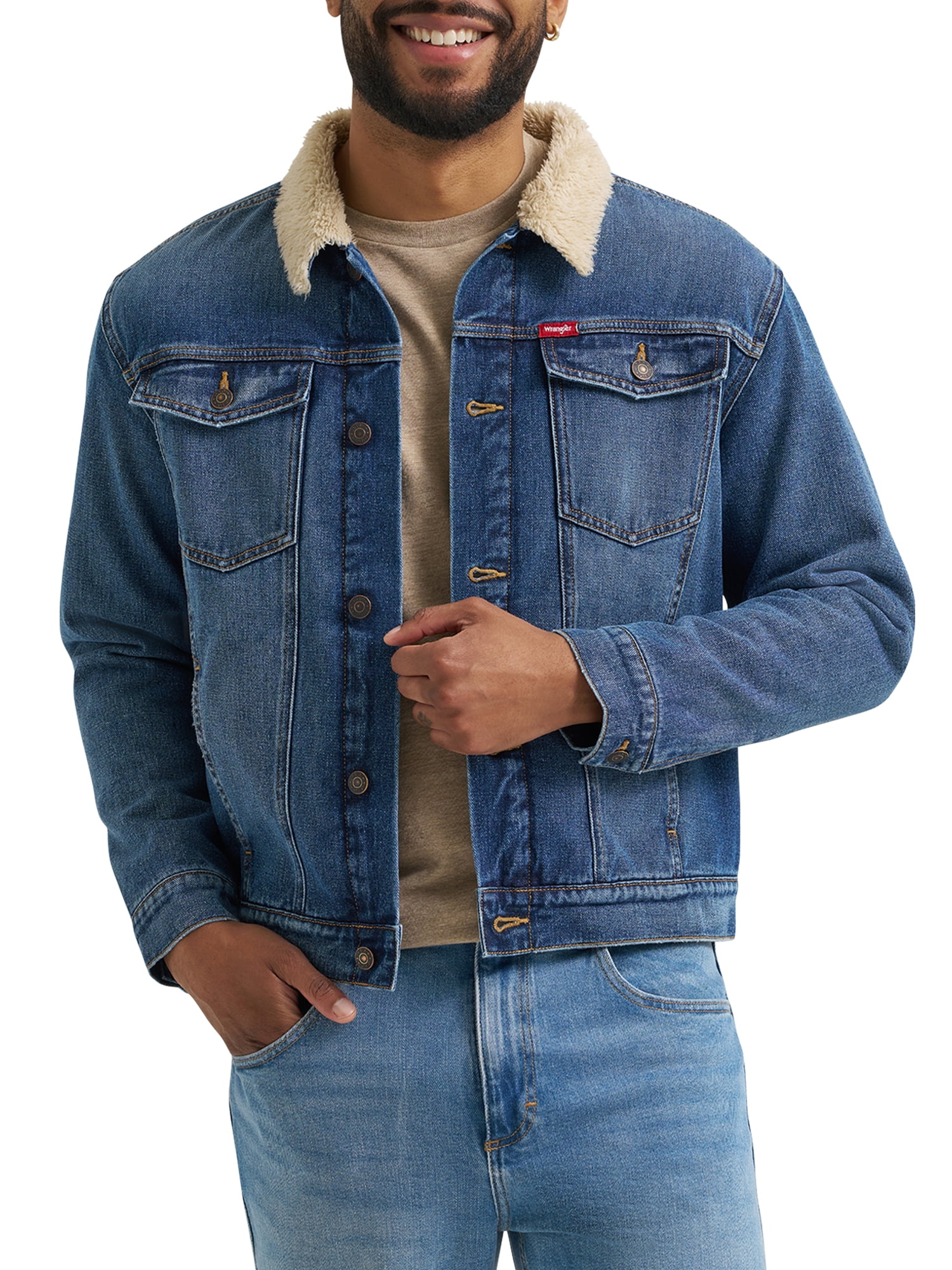 Wrangler® Men's Sherpa Fleece Lined Jacket, M-2XL