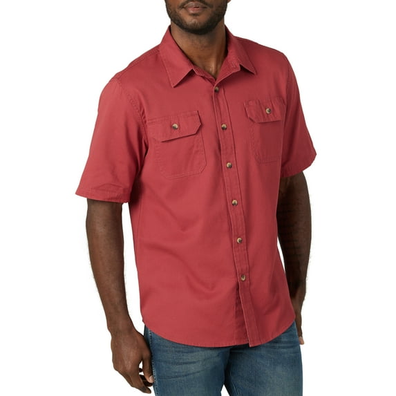 Wrangler Men's Short Sleeve Chambray Slim Fit, Sizes S-5XL