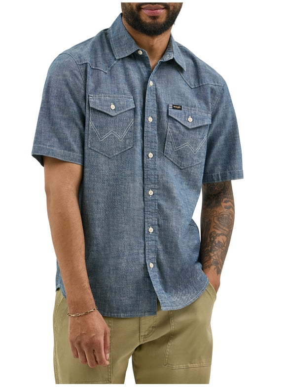 ® Men's Short Sleeve Denim Chambray Shirt
