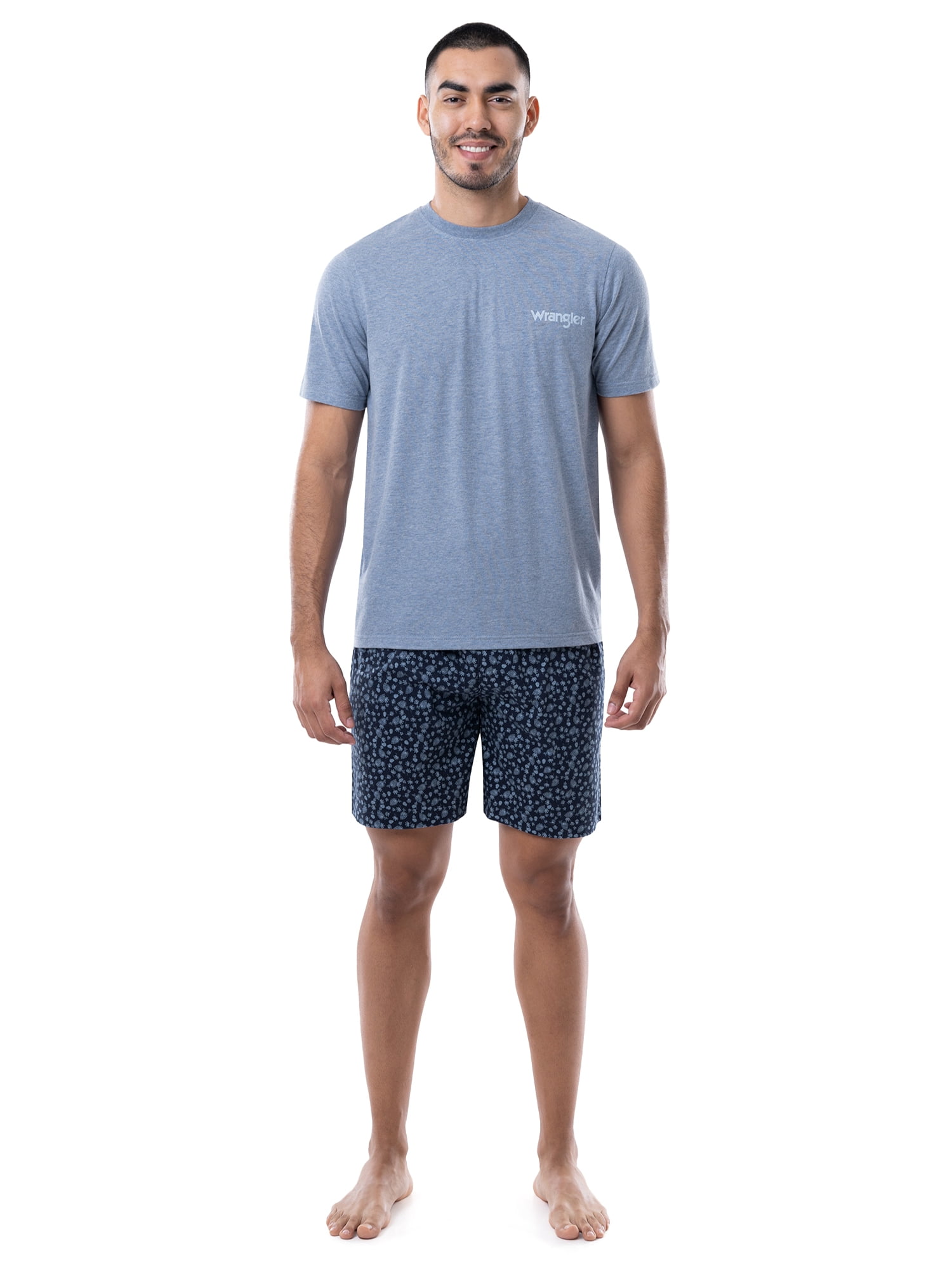 Wrangler Men's Short Sleeve Graphic Tee and Printed Sleep Short Pajama Set