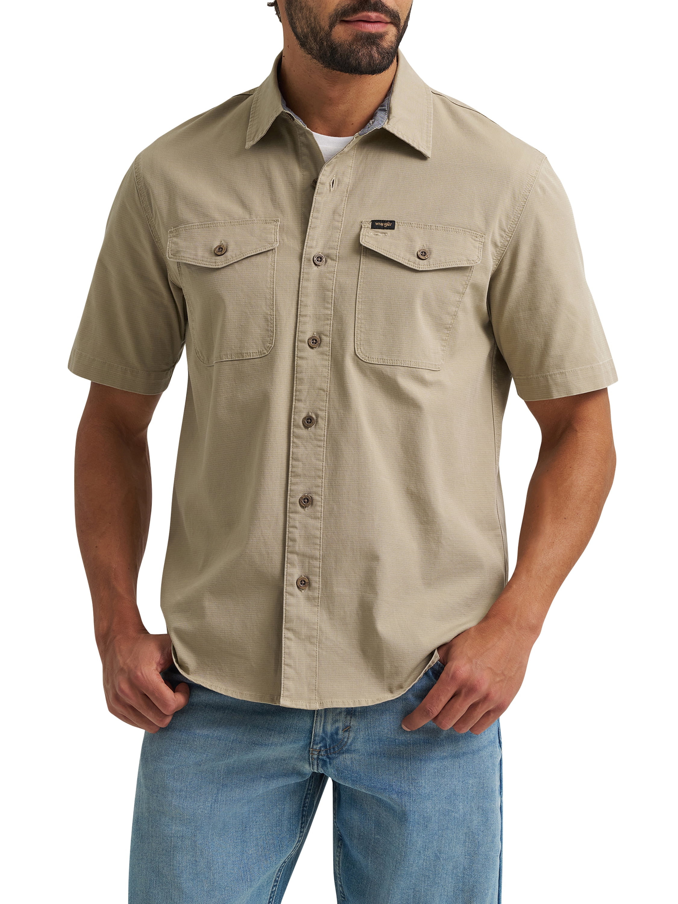 Wrangler® Men's Short Sleeve Micro Ripstop Shirt