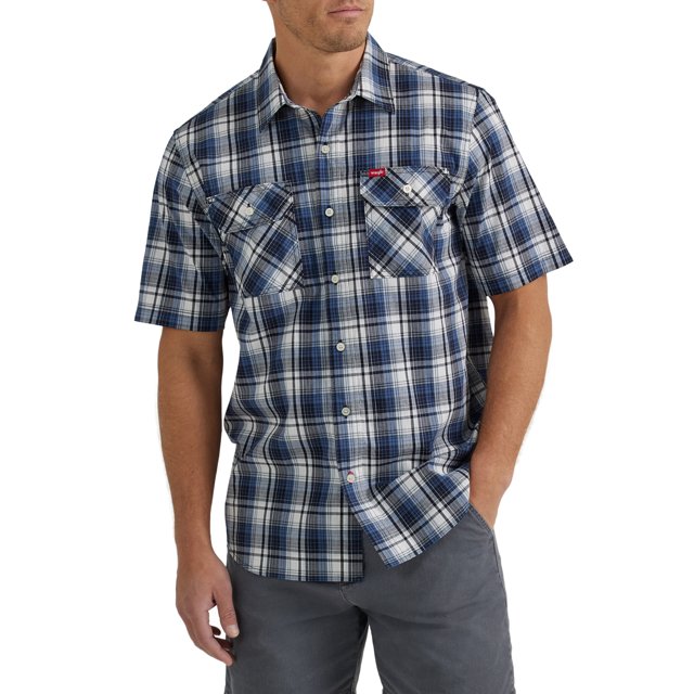 Camicia Da Pesca AFTCO Vented Sirius – Plaid Blu Scuro, Taglie S, M, XL, Uomo