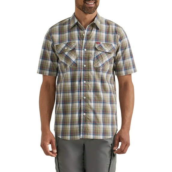 Wrangler® Men's Short Sleeve Plaid Shirt, Sizes S-5XL