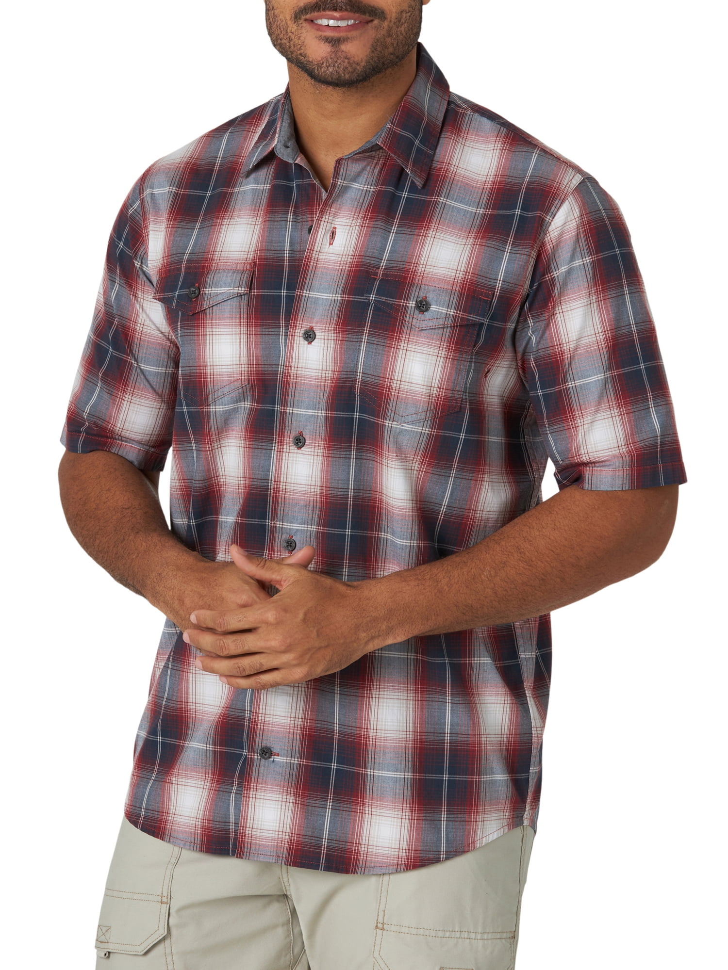 Wrangler Men's Short Sleeve Plaid Shirt