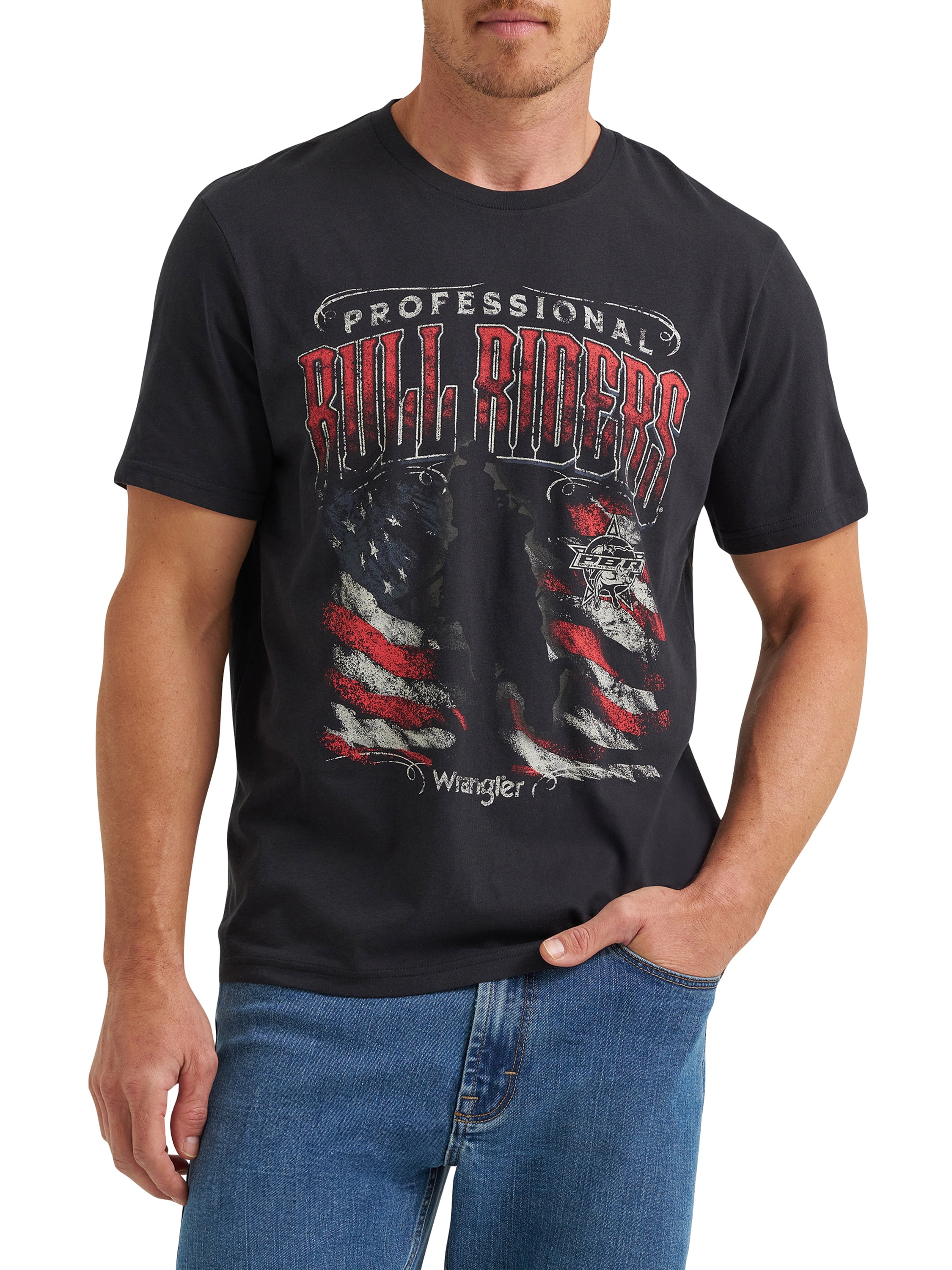 Wrangler Men's Short Sleeve Bull Riding Graphic Tee, XL, 100% Cotton ...