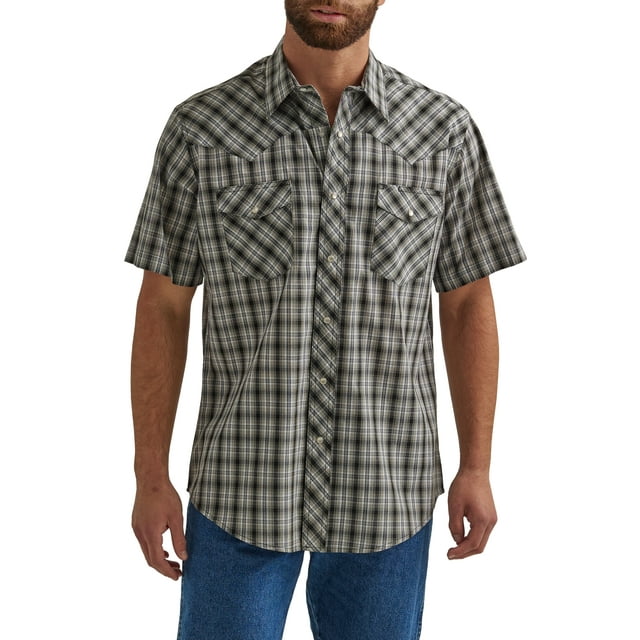 Wrangler Men's Short Sleeve Western Shirt, Size S-5XL - Walmart.com