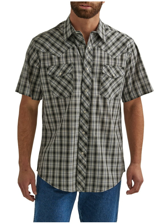 Wrangler Men's Short Sleeve Western Shirt, Size S-5XL