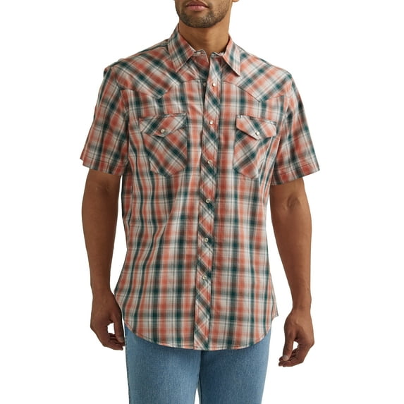 Wrangler Men's Short Sleeve Western Shirt, Size S-5XL