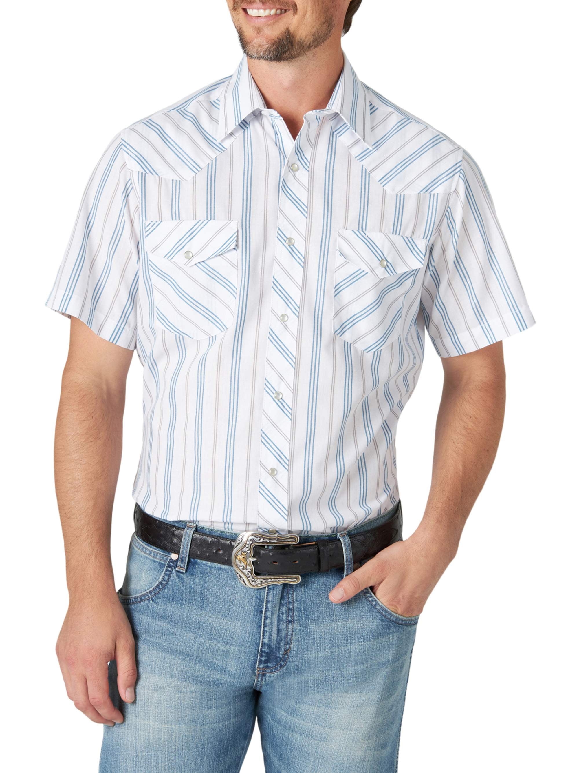 Wrangler Men's Short Sleeve Western Shirt - Walmart.com