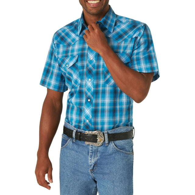 Wrangler Men's Short Sleeve Western Shirt - Walmart.com