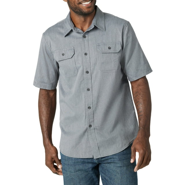 Wrangler Men's Short Sleeve Woven Shirts, Sizes S-5XL - Walmart.com