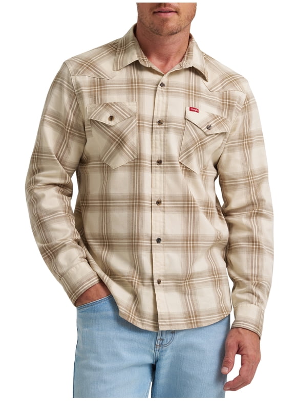 ® Men's Slim Fit Long Sleeve Woven Twill Shirt with Sunglasses Cleaner, Sizes S-5XL