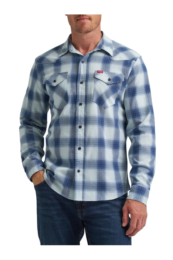 ® Men's Slim Fit Long Sleeve Woven Twill Shirt with Sunglasses Cleaner, Sizes S-5XL