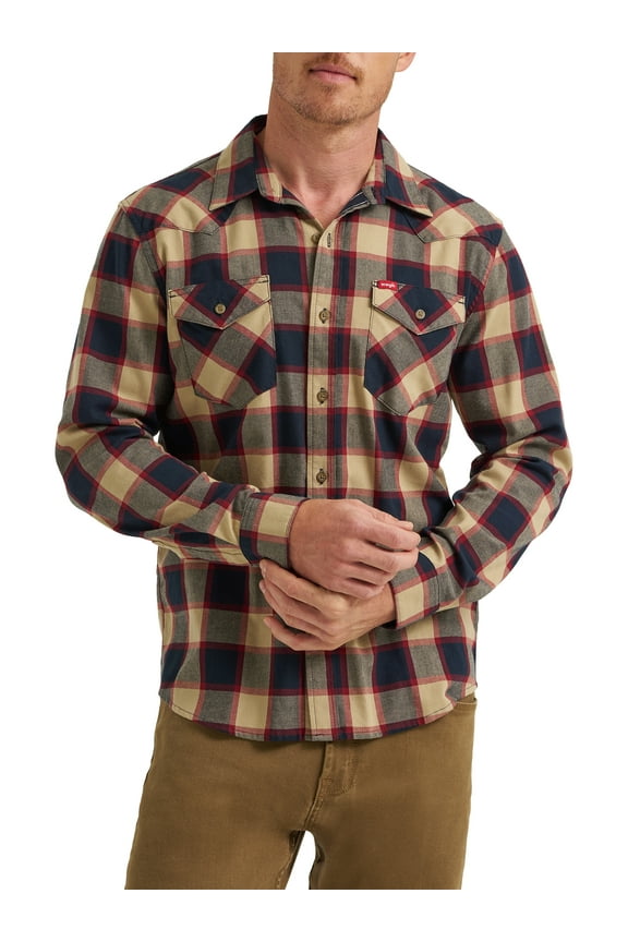 ® Men's Slim Fit Long Sleeve Woven Twill Shirt with Sunglasses Cleaner, Sizes S-5XL