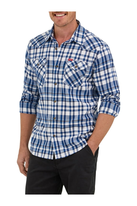 ® Men's Slim Fit Long Sleeve Woven Twill Shirt with Sunglasses Cleaner, Sizes S-5XL