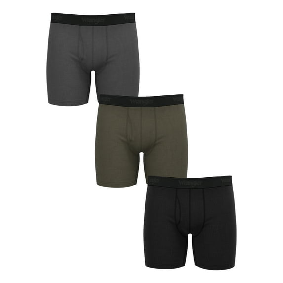 Wrangler Men's Soft Flex Boxer Brief Set, Boxer Briefs Underwear for Men, XL, 3 Pack