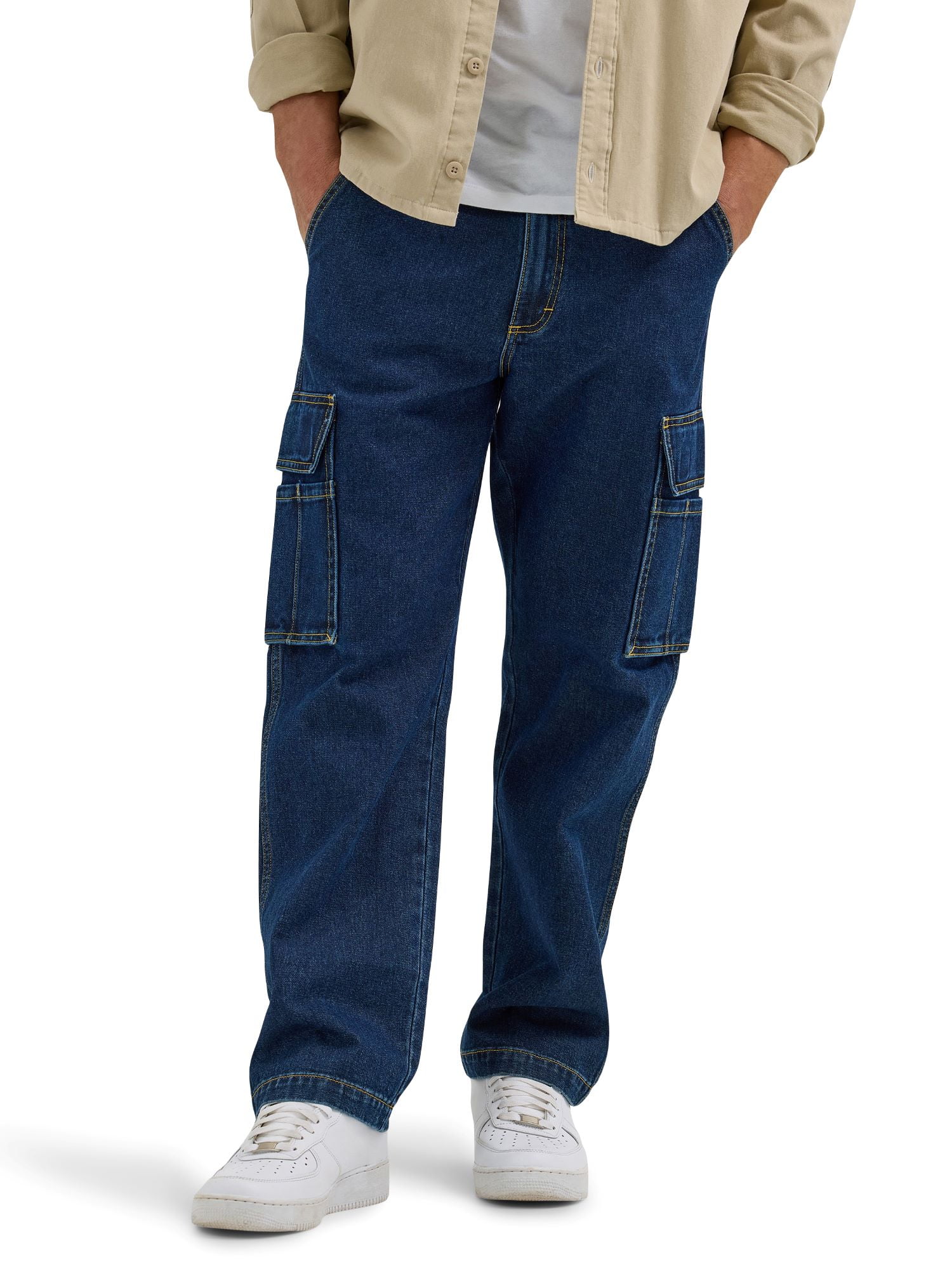 Wrangler® Men's Straight Leg Denim Cargo Pants - Walmart.com Wrangler® Men's Straight Leg Denim Cargo Pants - Walmart.com