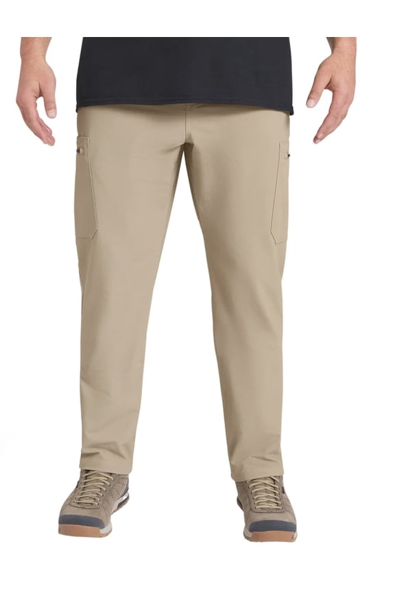 Mens Tech Cargo Pants Stretch Nylon Utility Pocket Outdoor Hiking Pant - Color Tan- Size 38x30