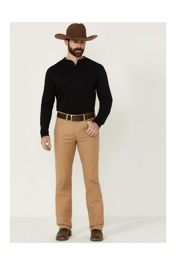 Men's Tough Comfort Performance Slim Straight Canvas Jeans Tall Wheat 34W x 38L US