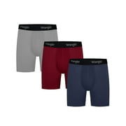 Wrangler Cool Carpenter 6" Boxer Briefs Mens Underwear, Medium, Light Gray/Tibetan Red/Naval Academy, 3-Pack