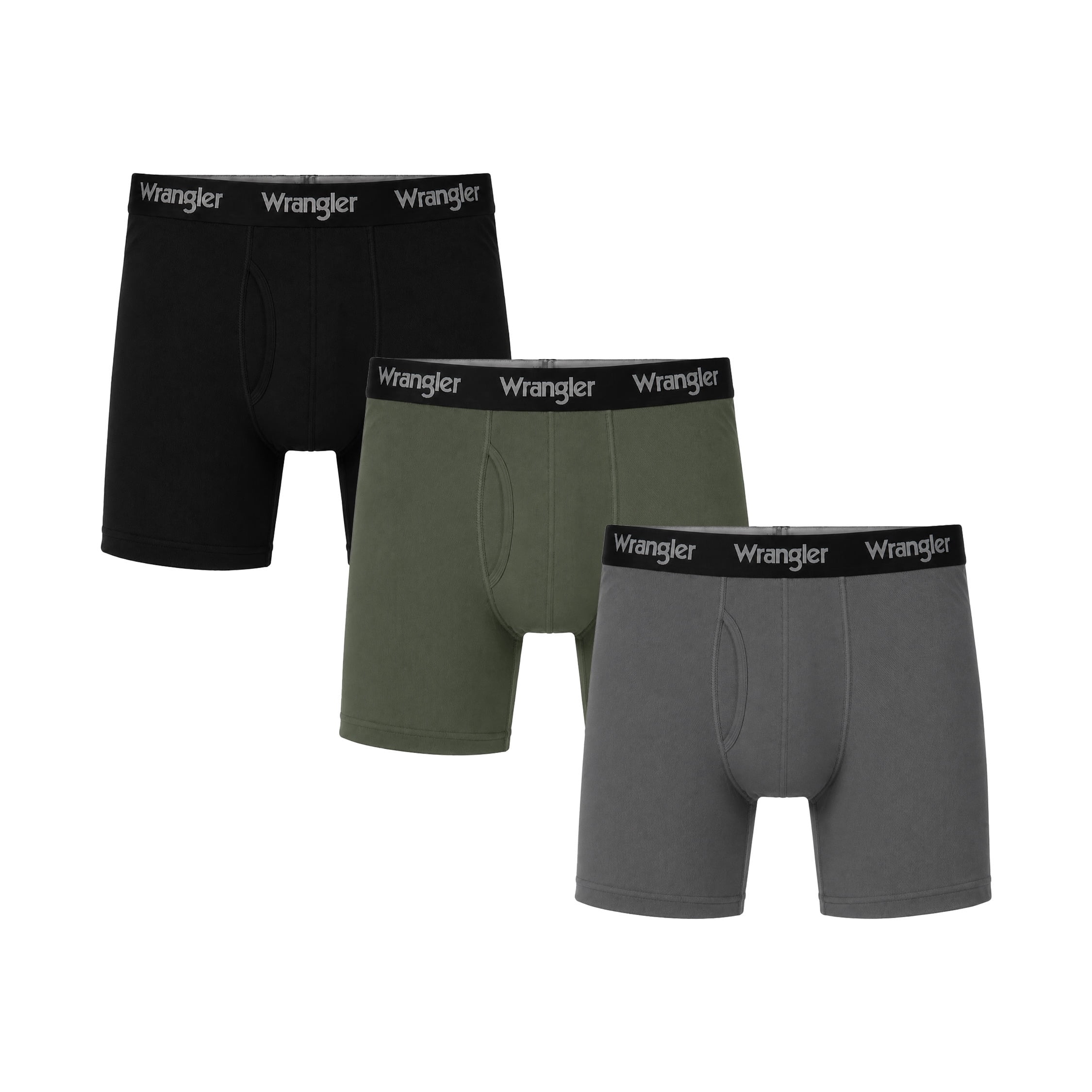 Wrangler Men's Tough Flex Boxer Brief, 3 Pack