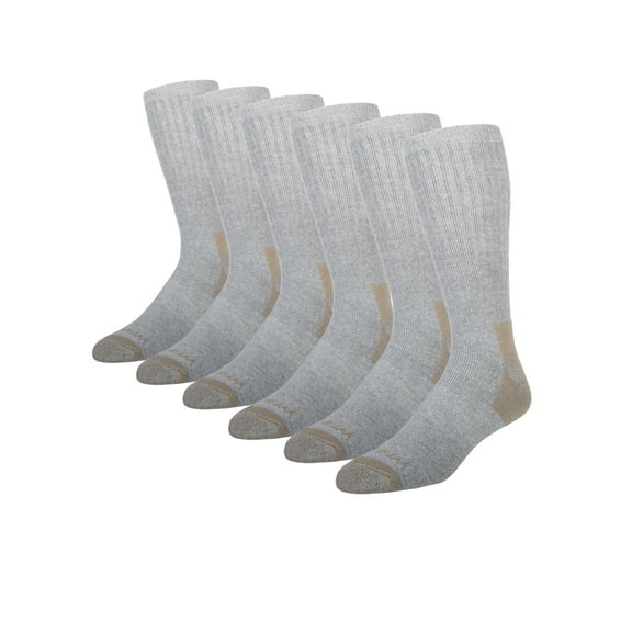Wrangler Men's Ultimate Comfort Crew Socks, Work Socks for Men, Grey, 6 Pack